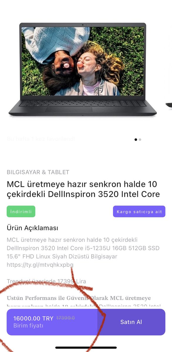 Sıfır Komisyon Zincir Market üstünde indirimli fırsat ürünü. Trendyol’da 17.399 lira olan laptop 16.000 lira karşılığı MCL olarak. Hem de üzerinde Marmara Blokzinciri kurulu olarak MCL üretmeye hazır. Zincir Market zincir.market/product/Op9ScA… Hemen uygulamayı indir!