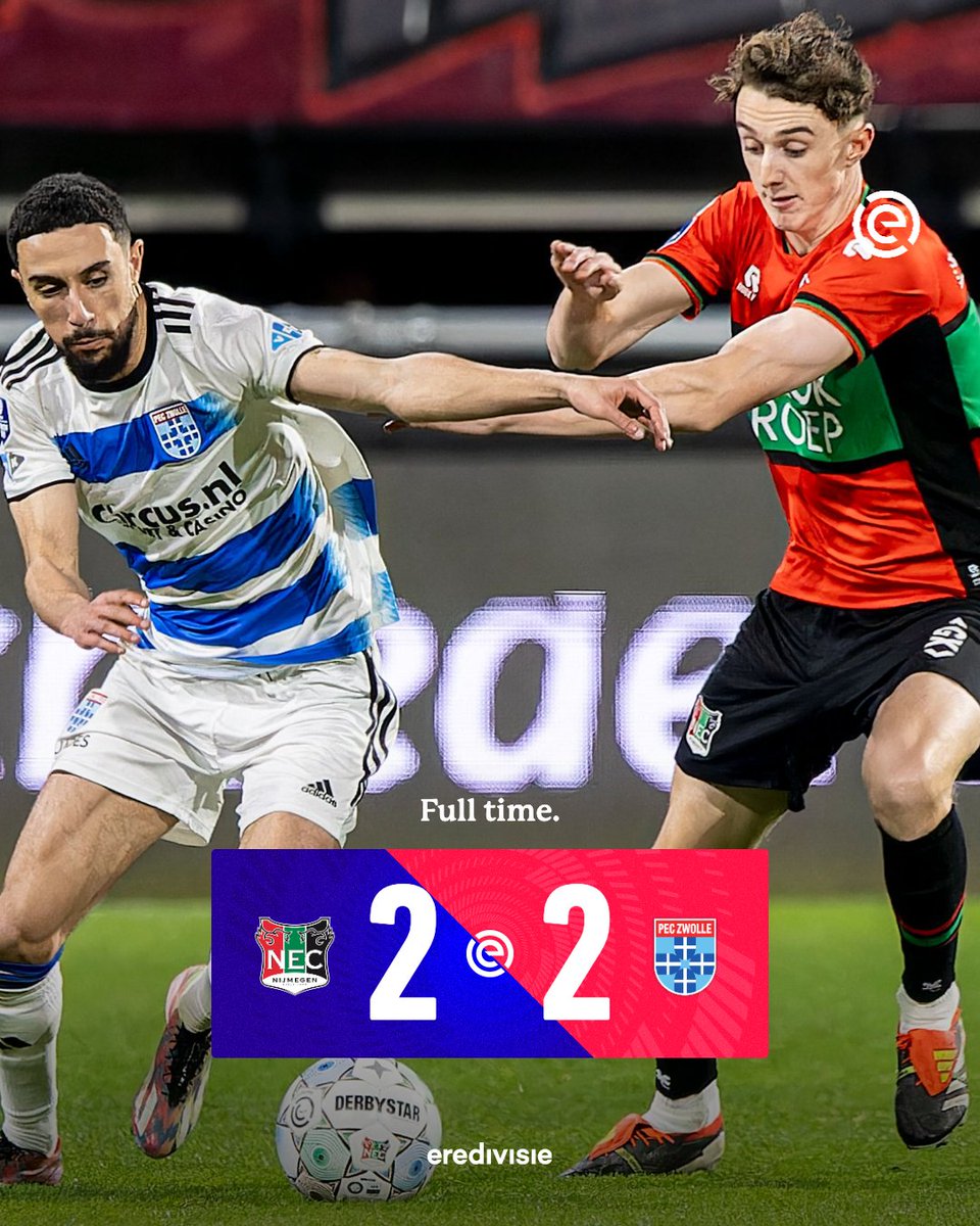 N.E.C. and PEC Zwolle end the weekend with a draw 🥶 ⚖️