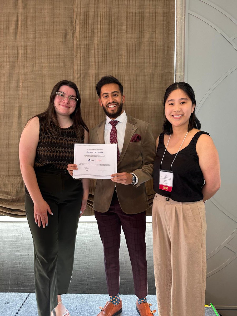 jjustneel's tweet photo. Grateful to have recieved the @CFMSFEMC @Financial_MD #leadership award at the #ICAM #CFMS 2024 meeting! Wouldn't have been possible without the support of @GeorgeKimMD @rudpanda @SchulichMedDent ! Takes a #village to start an initiative @admissaccess & I'm just an instrument🙏🏽 https://t.co/Ki5HhOyFfP