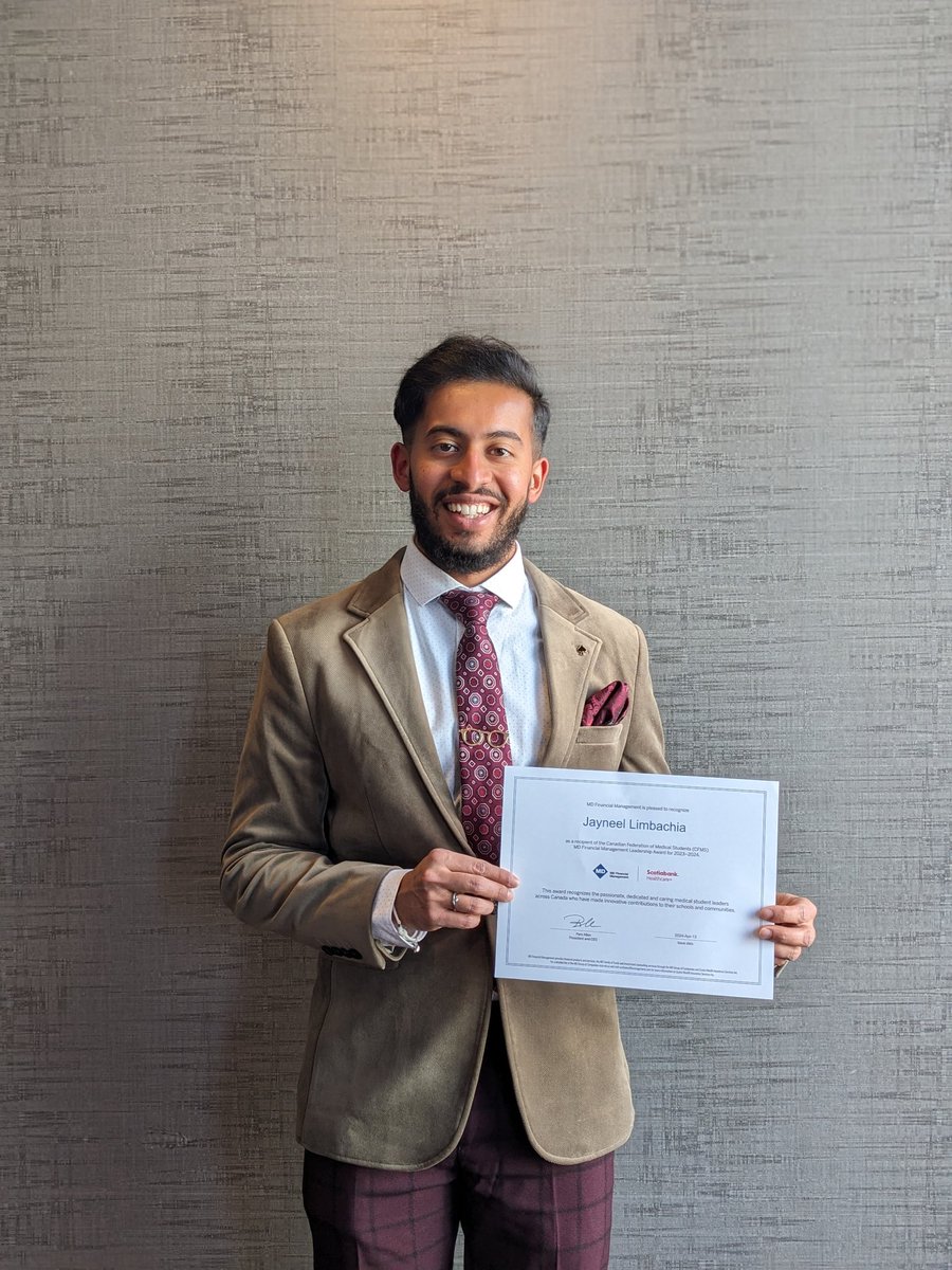 jjustneel's tweet photo. Grateful to have recieved the @CFMSFEMC @Financial_MD #leadership award at the #ICAM #CFMS 2024 meeting! Wouldn't have been possible without the support of @GeorgeKimMD @rudpanda @SchulichMedDent ! Takes a #village to start an initiative @admissaccess & I'm just an instrument🙏🏽 https://t.co/Ki5HhOyFfP