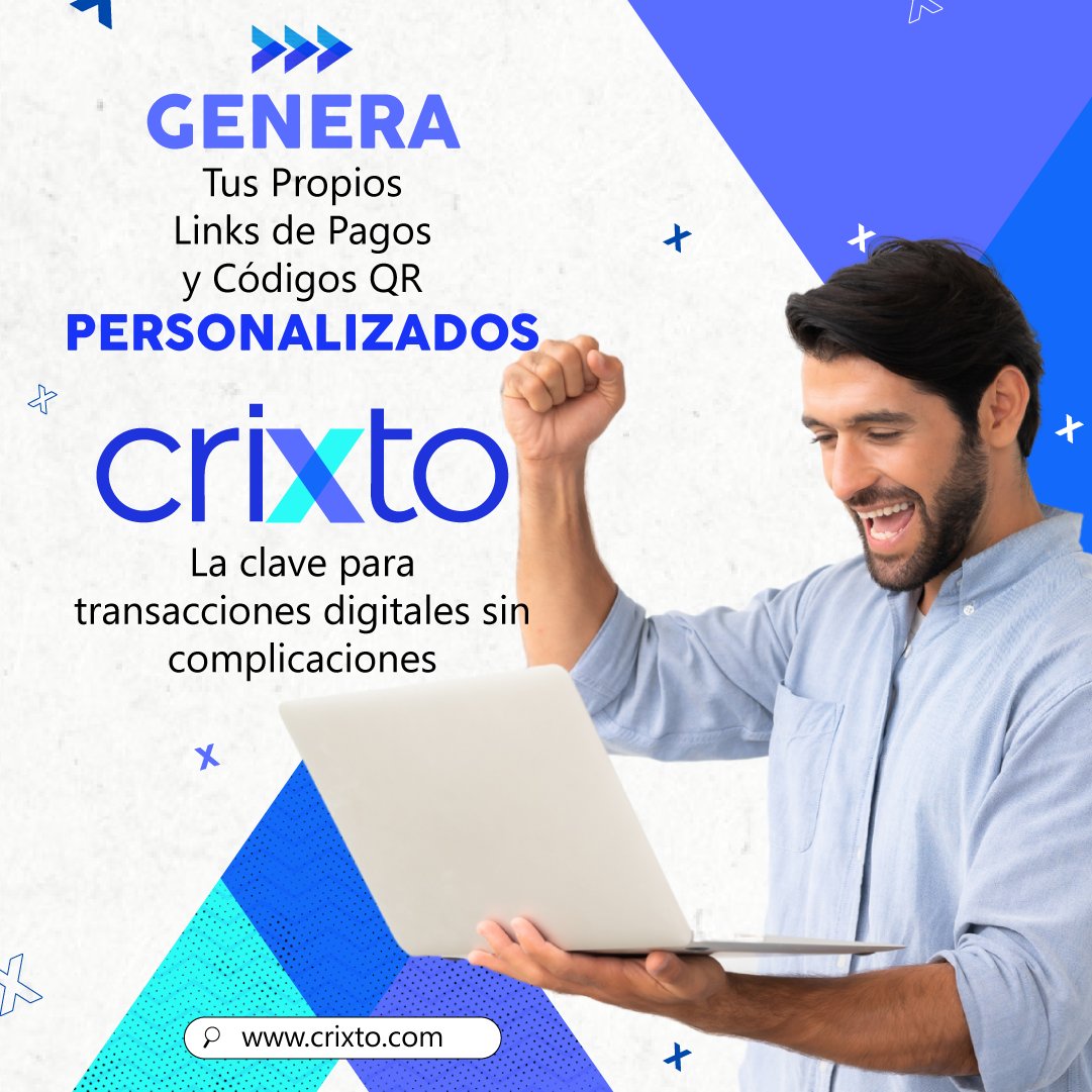 CrixtoPay's tweet photo. 🔗💳 ¡Simplifica tus Pagos con CRIXTO! Genera tus Propios Links de Pagos y Códigos QR Personalizados 📲💸
¡Potencia tus transacciones digitales con CRIXTO y disfruta de pagos sin complicaciones! 💳💻
#Crixto #LinksDePagos #CodigosQR #TransaccionesDigitales https://t.co/xxiq93tdhM