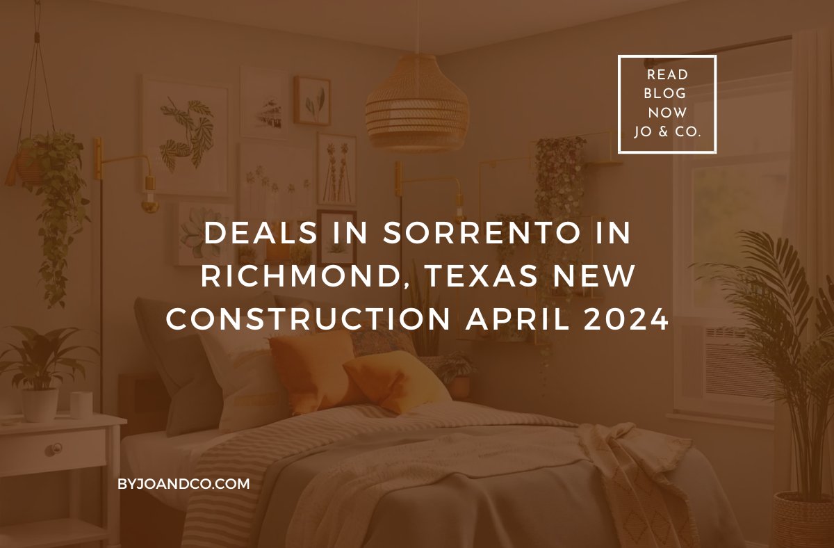 Hi there, friends!👋 I'm excited to share with you the latest deals in Sorrento, Richmond, Texas! 🏡

From new constructions to exclusive offers, our April 2024 update covers it all. 🤩

Check it out here!🔗 byjoandco.com/2024/04/03/dea…

#RealEstateDeals #drhortonhomes #richmondtx
