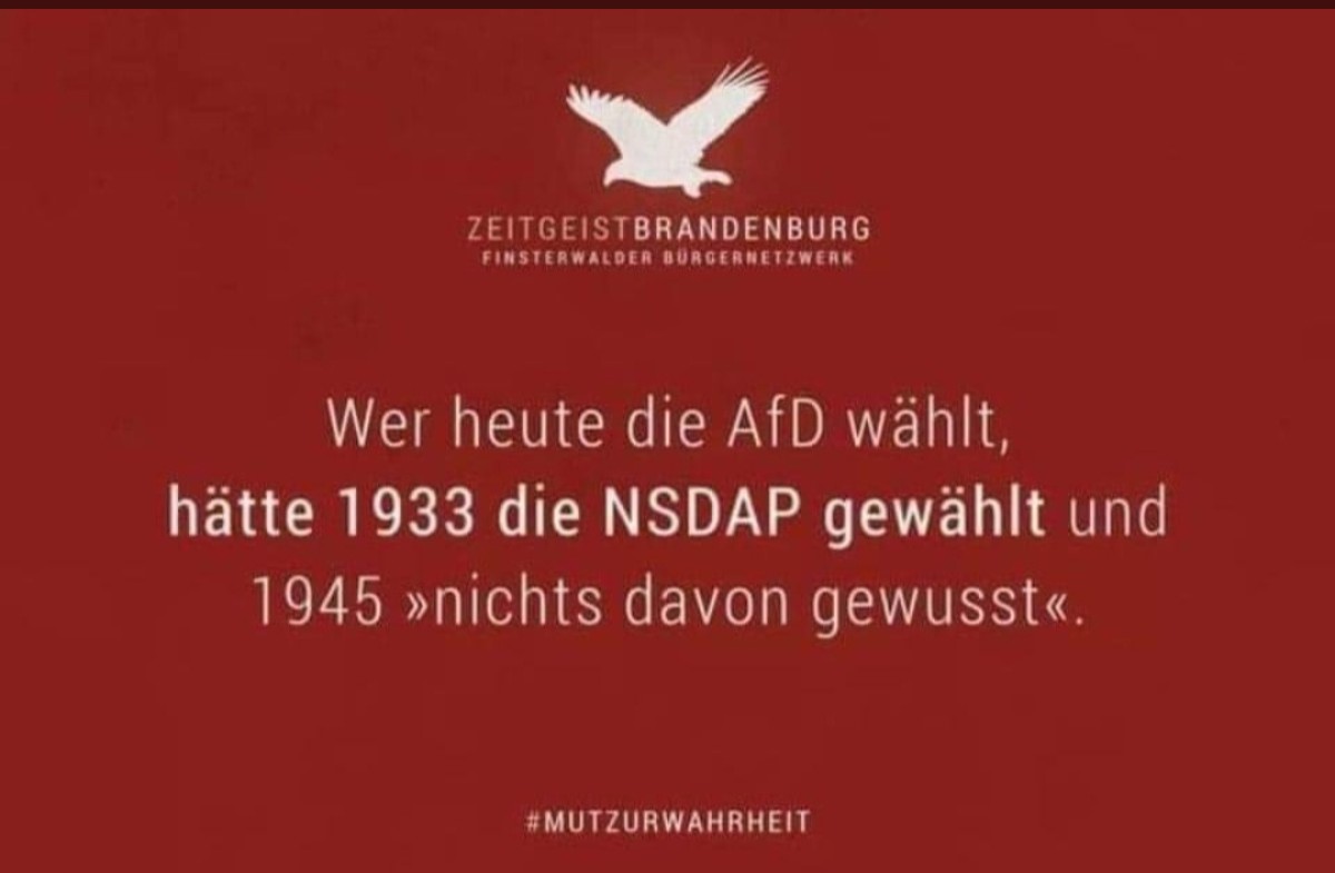 Schluss mit HASS und HETZE - Schluss mit Desinformation - Schluss mit russischer Einflussnahme durch Mandatsträger - Schluss mit FASCHISTISCHER Ideologie...der #AfD❗
Egal was vor dem OVG entschieden wird, das #AfDVerbot muss auf den Weg gebracht werden - #AfDVerbotSofort‼️