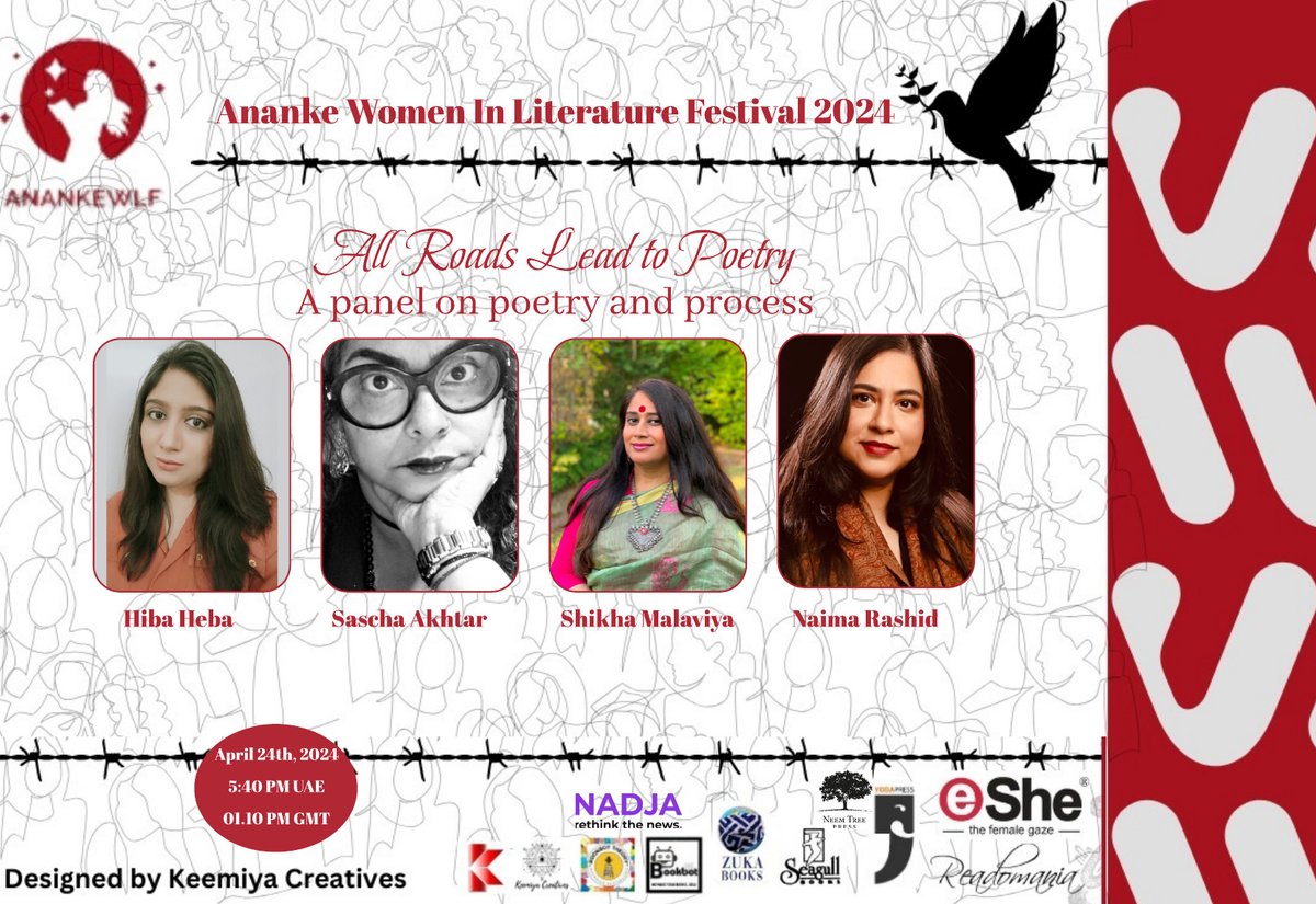 anankemag's tweet photo. #AnankeWLF2024 | Session Unveil | All Roads Lead To Poetry
To attend the session, register: https://t.co/ocHIKlLNMD

To watch the livestream, visit either our @YouTube  channel
https://t.co/VZNaw7EYa0

Or #Facebook page: @anankemag 
@NaimaRashid_ @AkhtarSascha @Keemiya_C @critoe https://t.co/NMU6XDXVVK