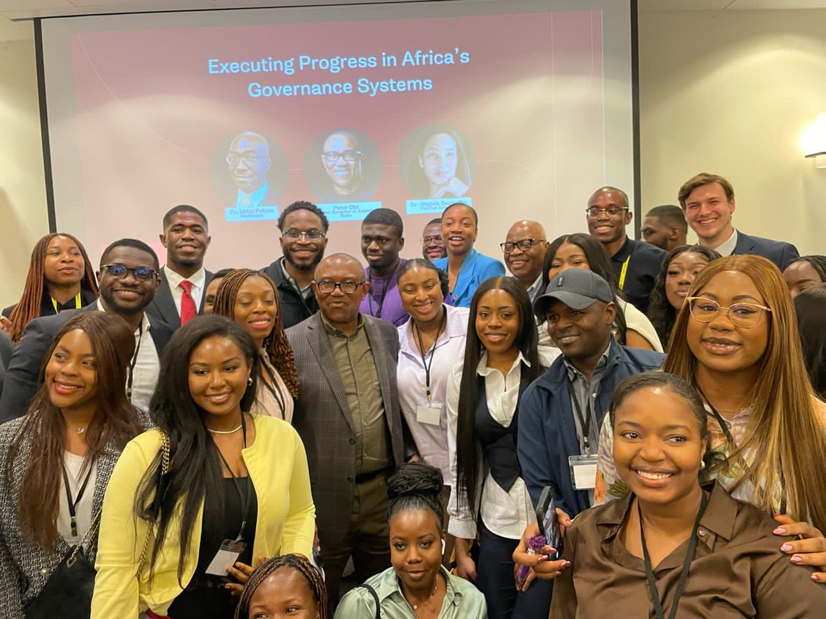 PeterObi's tweet photo. I was honored to accept an invitation to speak at the African Development Conference at Harvard Law School in Boston Massachusetts, USA, where I engaged with various African nationalities and discussed our current challenges and paths toward progress. https://t.co/Z8diSHxZsr