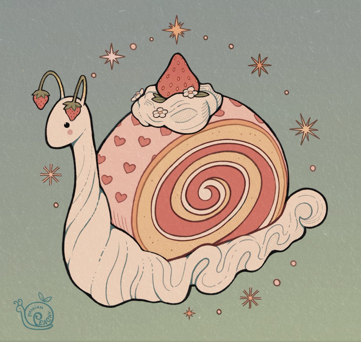 「strawberry swiss snail  」|a💤ulのイラスト