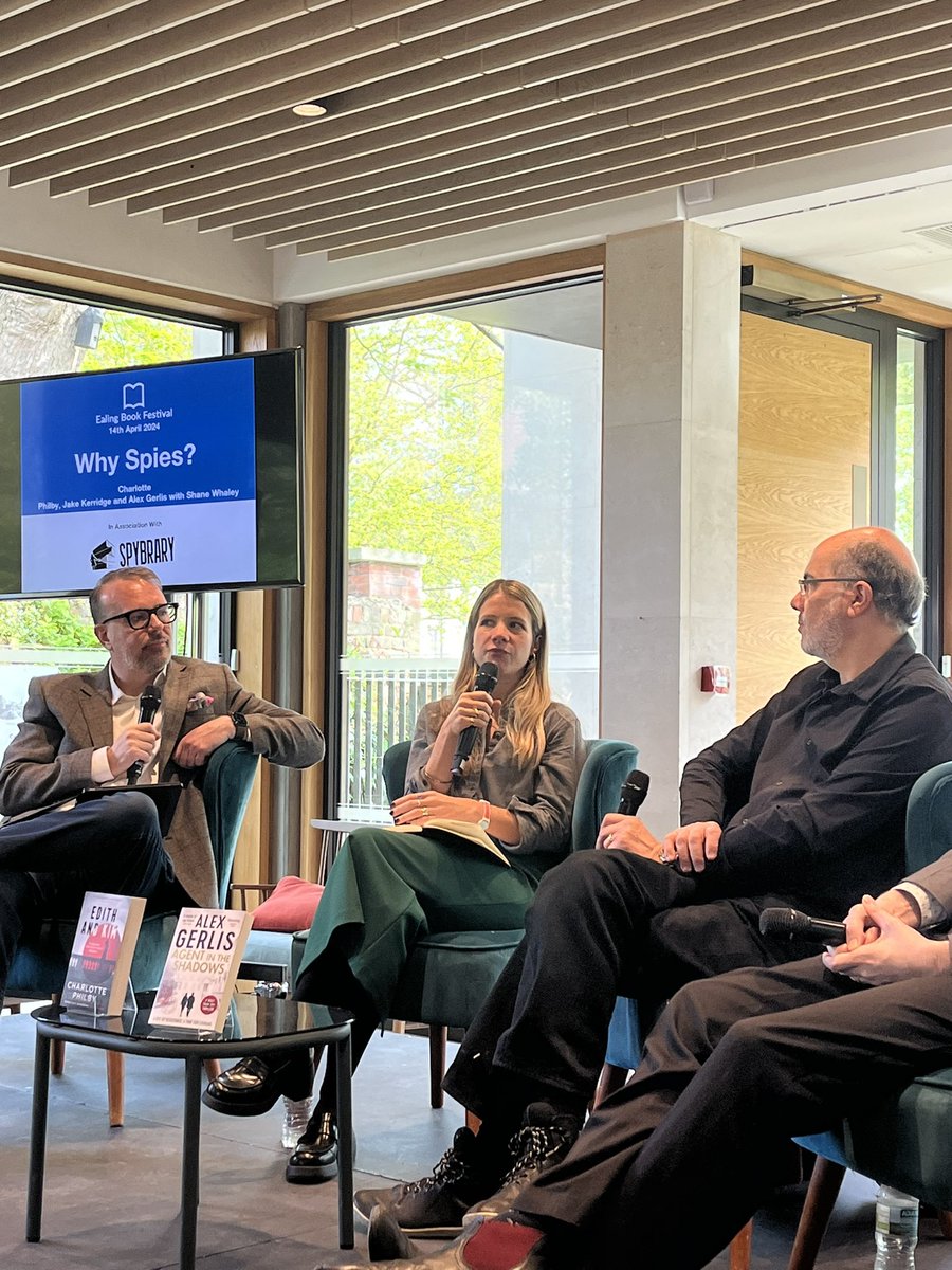 IanBurge's tweet photo. ….@spybrary hosted a spy fiction 🔎 panel with Charlotte Philby, @alex_gerlis and @JakeKerridge. James Pendle and Lisa Kelly hosted a poetry event. We were joined by @johnboyne. And Roxy Music’s @philmanzanera played for us 🎸 

Simply incredible.

#EalingBookFestival https://t.co/Xwn3anTKAF