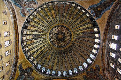 Today 558AD In Constantinople, the dome of the Hagia Sophia collapses. Justinian I immediately orders the dome rebuilt