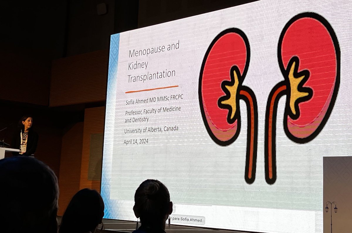 @wan_clemente Third speaker is @SofiaAhmedMD addressing #menopause & kidney #transplantation. Starts by flagging many may not know much about menopause... #ISNWCN