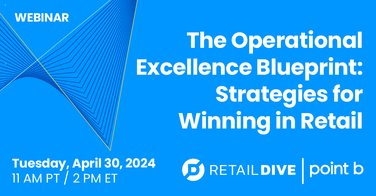 Join Julie Smith and Kirsten Markley from Point B, alongside Teresa Hegdahl of Yum! Brands on April 30 for our @RetailDive #webinar: bit.ly/4awKh3i