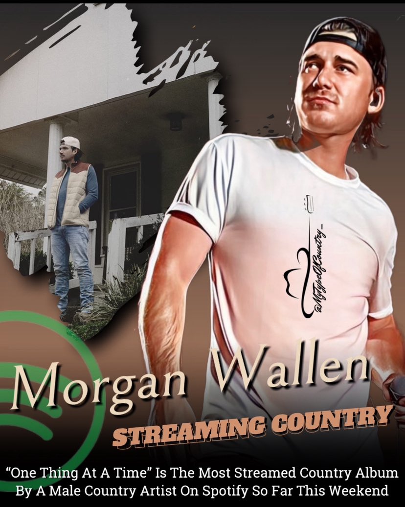 No surprise here!! 🔥🎶 

@morganwallen “One Thing At A Time” Is The Most Streamed Country Album By A Male Country Artist On Spotify So Far This Weekend.

#countrymusic #morganwallen #turnitup #onethingatatime #spotify #musicstreaming