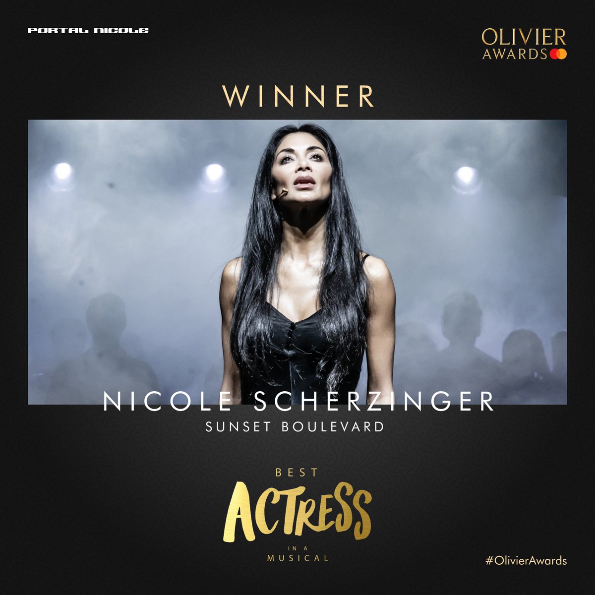 🏆 SHE'S HOME AT LAST!

— Nicole Scherzinger wins her first Olivier Award for "Best Actress in a Musical" for playing Norma Desmond in Sunset Boulevard!!!