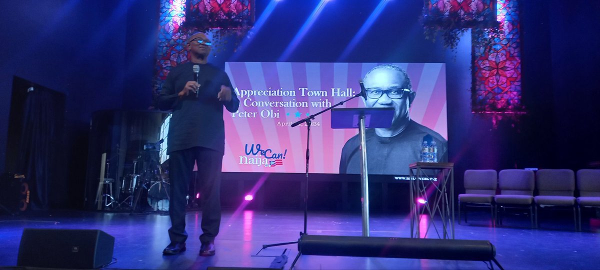 President Peter Obi addressing the NYC/New Jersey appreciation Town Hall event hosted by Naija We Can in West Orange, New Jersey!