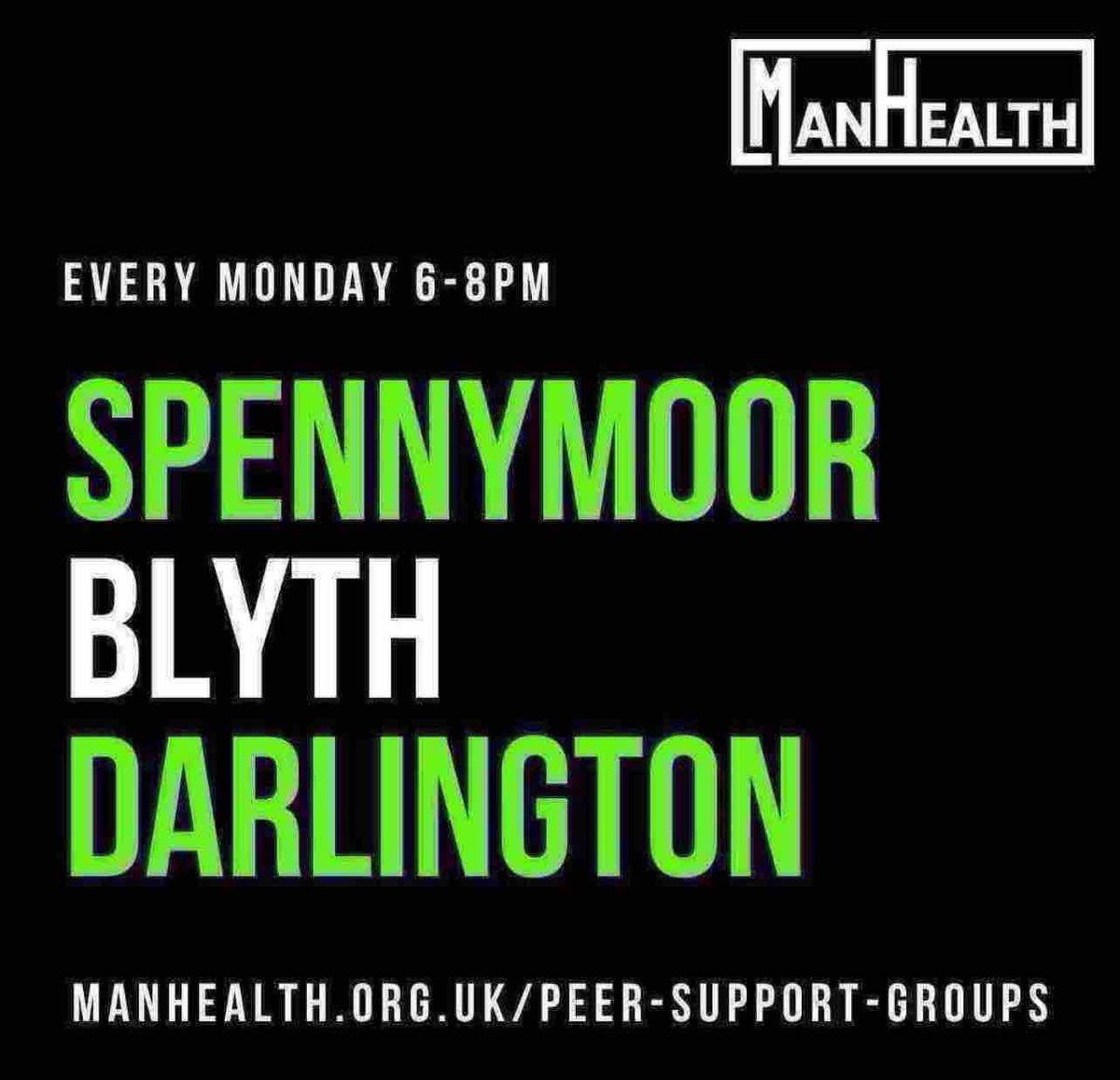 Monday tomorrow (like we need reminding!) but a reminder of where our support groups are which start at 6pm. Find out more: manhealth.org.uk/peer-support-g… Please share.