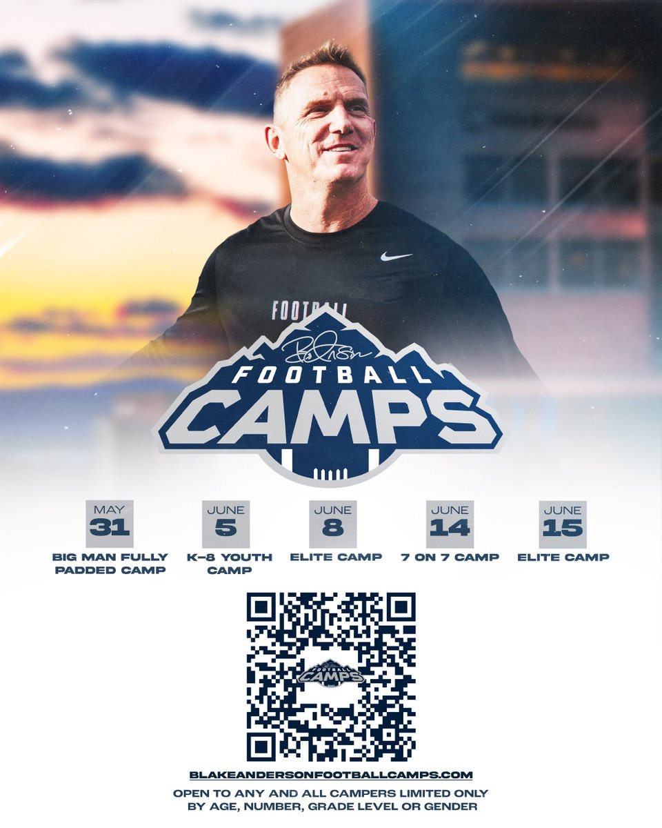 Summer in Cache Valley 🏈☀️🏔 >>>> Register for @CHbanderson Football Camps at ➡️ blakeandersonfootballcamps.com