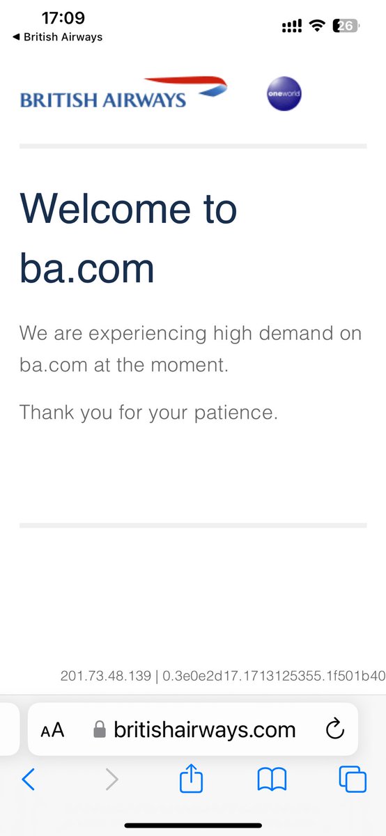 adzleez's tweet photo. @British_Airways is the website down?
Struggling to check in… https://t.co/KKUvz1dQle