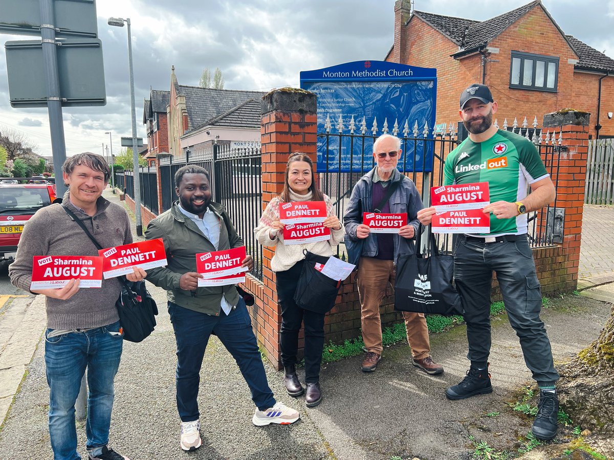 Great to be out in #EcclesWard this afternoon with @SharAugust, @NatDTetteh & #TeamLabour delivering election addresses and talking with residents. Thanks to everyone who came along, your help & support is really appreciated. #❤️Salford #3VotesForLabour 🗳️✊🏻🌹