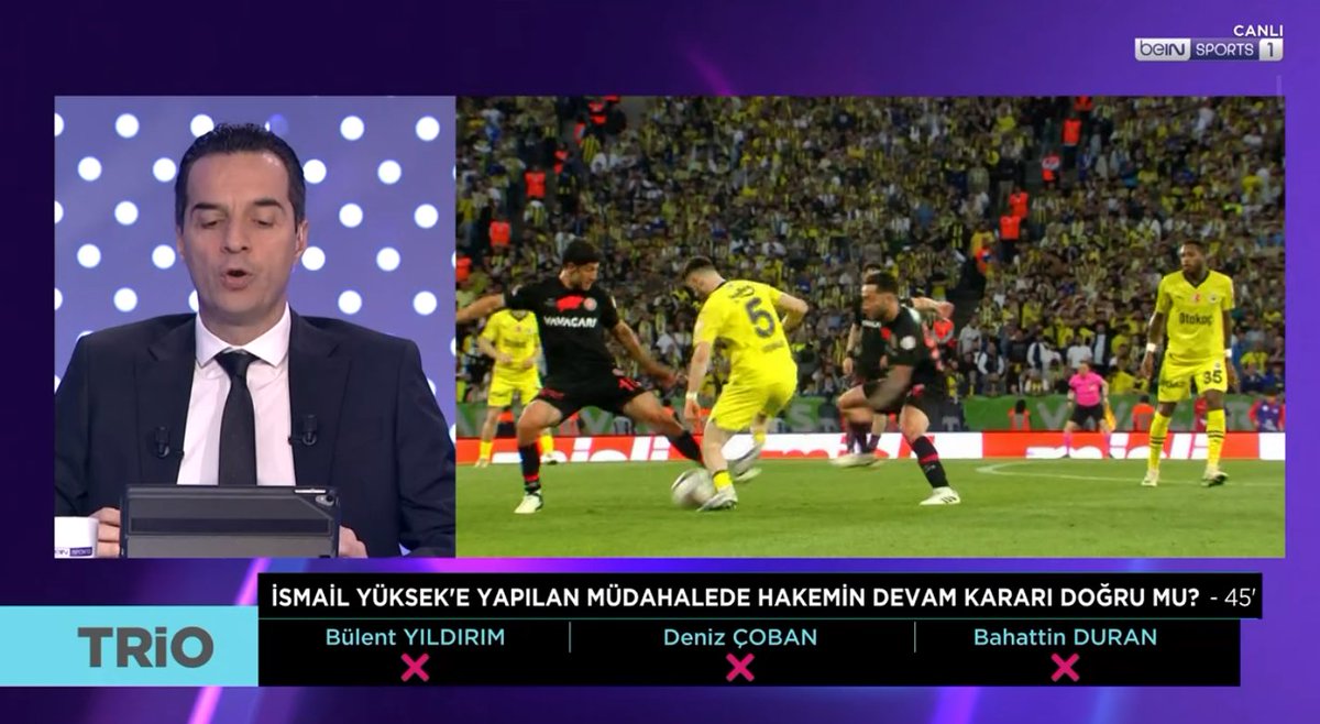 Fenerbahçe'mizin yediği gol öncesinde İsmail Yüksek'e yapılan müdahalede hakemin devam kararı doğru mu?

Bülent Yıldırım: 'Yanlış.'
Deniz Çoban: 'Yanlış.'
Bahattin Duran: 'Yanlış.'

#FKGvFB