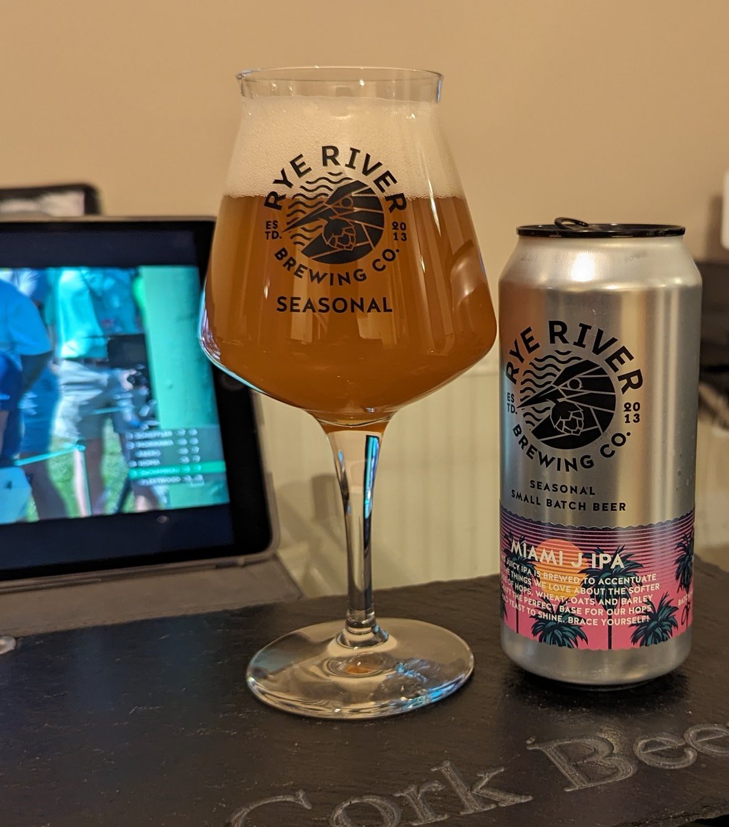 A bit of #TheMasters and some @ryeriverbrewing Miami J.