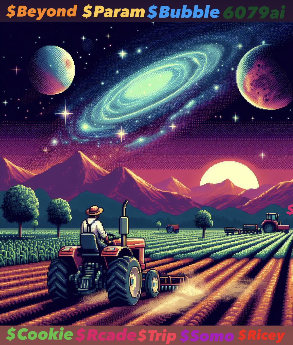 Let's farm togheter guys!
Join me!
👩🏻‍🌾 

🟦 $PARAM <a href="/ParamLaboratory/">Param Labs</a>
🟪 $BEYOND <a href="/PlayGroundCorp/">PlayGround</a>
🟩 $BUBBLE <a href="/Imaginary_Ones/">Imaginary Ones | $BUBBLE 🫧🫧🫧</a>
🟧 $MOJO <a href="/WeArePlanetMojo/">Mojo AI 🌱</a>
⬜️ $COOKIE <a href="/Cookie3_com/">Cookie3 🍪</a>
🟫 $RCADE <a href="/RcadeNetwork/">RCADE Network</a>
🟦 $TRIP <a href="/PlayOverTrip/">OverTrip</a>

❤️ + ♻️ = 👑
