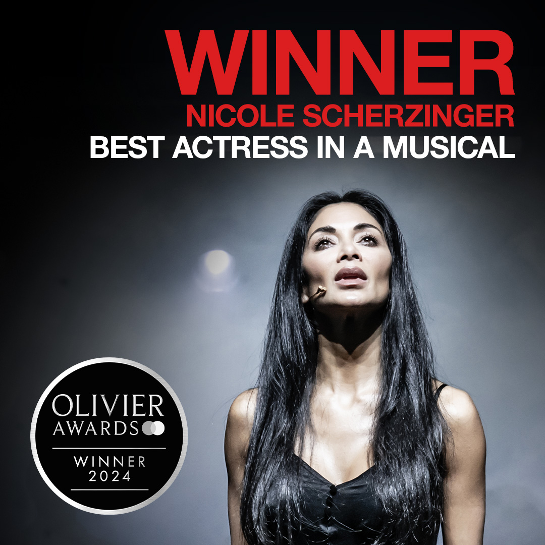 sunsetblvd's tweet image. WINNER - @NicoleScherzy wins the award for Best Actress in a Musical at this year’s @OlivierAwards for Sunset Boulevard.

#SunsetBLVD #OlivierAwards