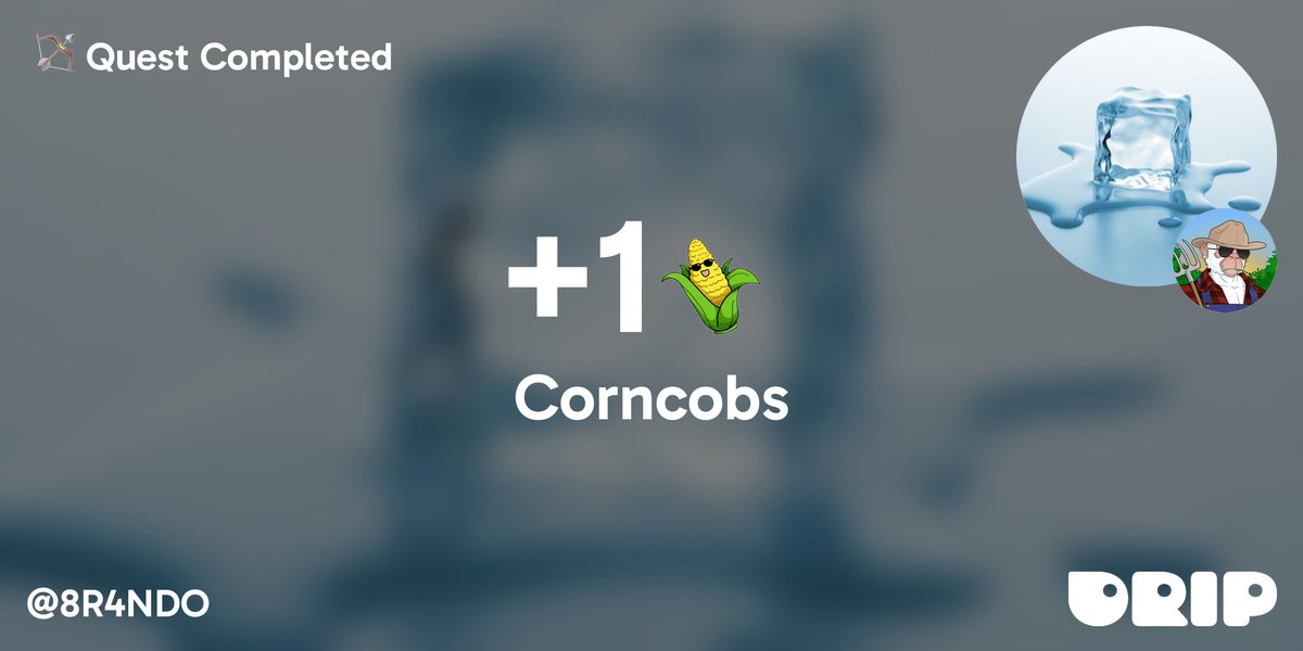 I just earned 1 Corncobs for completing a Quest at <a href="/8R4NDO/">BWANDO</a>