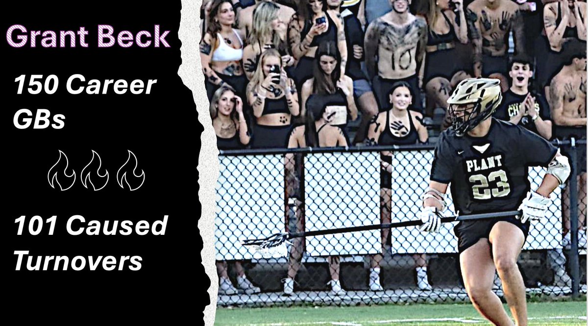 Arguably the baddest man & most physical 🥍defender in FLA 💪💪💪. GRANT BECK with 101 career CTOs and 150 career GBs!!!! @tampalaxreport @FHSAA @FloridaLX @CoachStrahm
