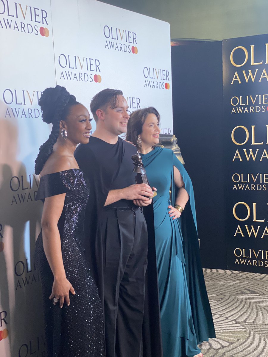 Jak Malone with Beverley Knight and Ruth Jones - and an Olivier! #OlivierAwards