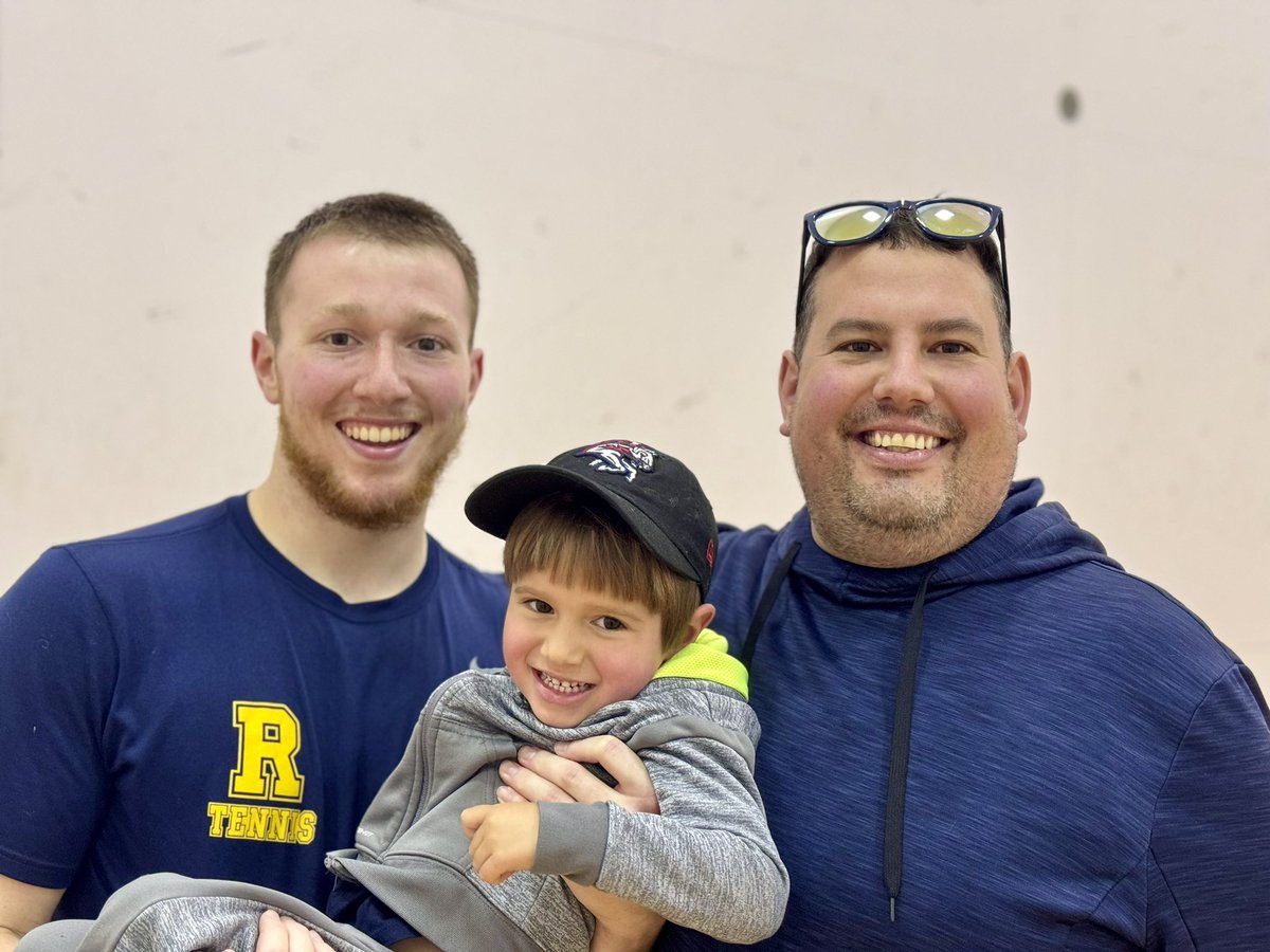 Coach Taylor and his son got to see IHS grad David Riccio win the point for the University of Rochester! 🎾
