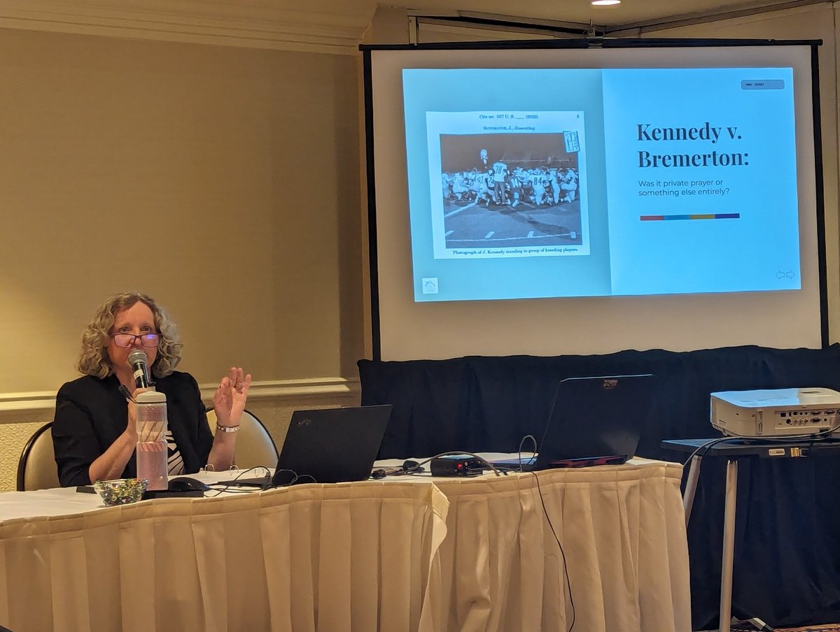 .@Lindakwert talking at #srf2024 about impacts of Kennedy v. Bremerton case. Ruling was bad (background: publicwitness.wordandway.org/p/tackling-sch…), and it's inspiring more church-state problems at other schools.