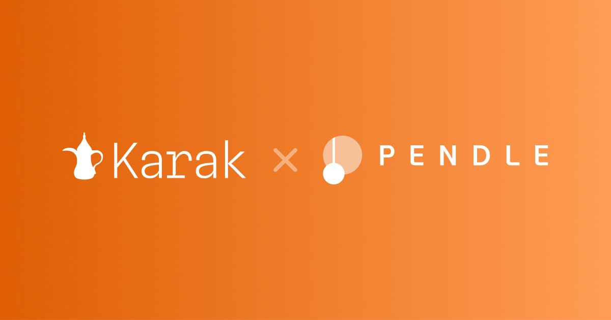 Weekends are for shipping x2

Underdogs don't sleep they grind

We're excited to integrate @pendle_fi and enable users to restake their PT's from @swellnetworkio @ether_fi @KelpDAO on Karak and earn Karak XP on top of their PT yield

Restake here: app.karak.network