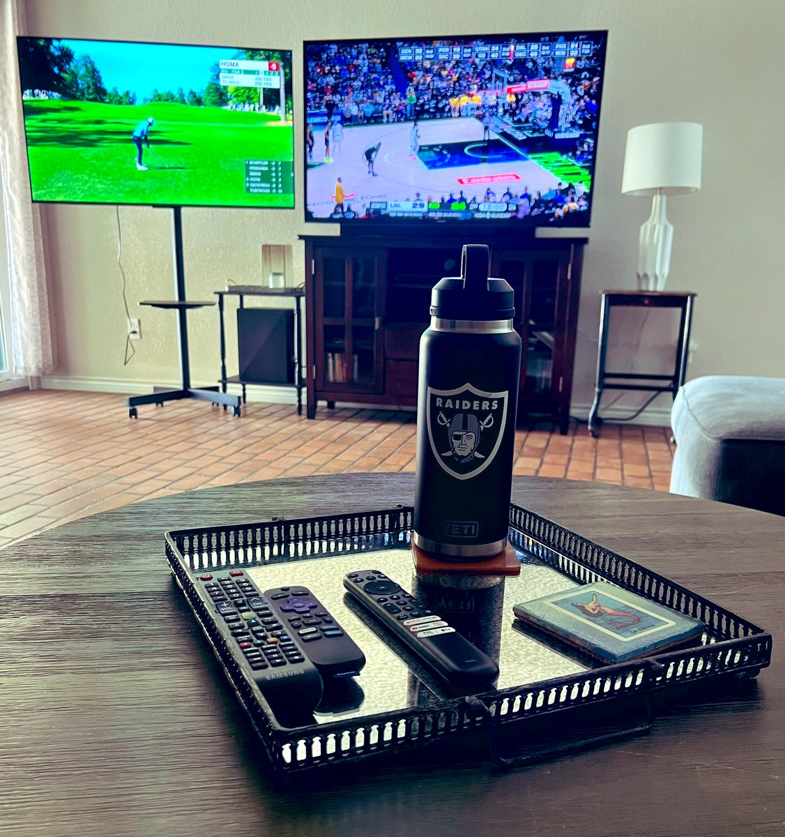 Another beautiful day out. Hit up a run. Time to kick back now. Let’s go #LakeShow!!! #TheMasters2024