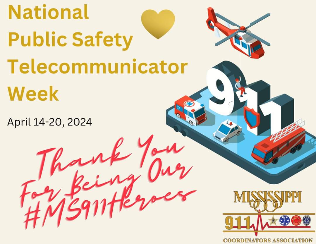 This week is National Public Safety Telecommunicators Week (#NPSTW) that is held annually during the second week of April to honor our Public Safety Telecommunicators for their commitment, service, &amp; sacrifice. #ThankYou to our #MS911Heroes  #HeadsetHeroes #GoldStandard #GoldWeek