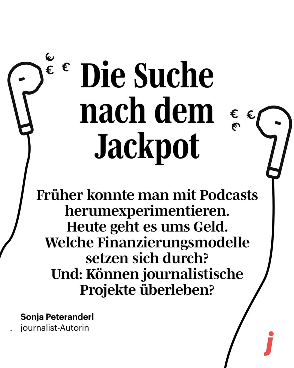 Die Suche nach dem Jackpot Früher konnte man mit #Podcasts experimentieren. Heute geht es ums Geld. Welche Finanzierungsmodelle setzen sich durch? Mein Bericht @journ_online jetzt online journalist.de/startseite/det… @kumullus @ardenthistorian @mischke_thilo @petterich @zeitonline