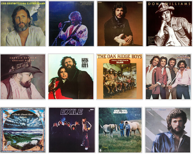 More recent acquisitions from Watts Music, Novato, CA. Some of these are still in shrinkwrap from the '80s. #kriskristofferson #ritacoolidge #eddierabbitt #oakridgeboys #charliedaniels #donwilliams #exile