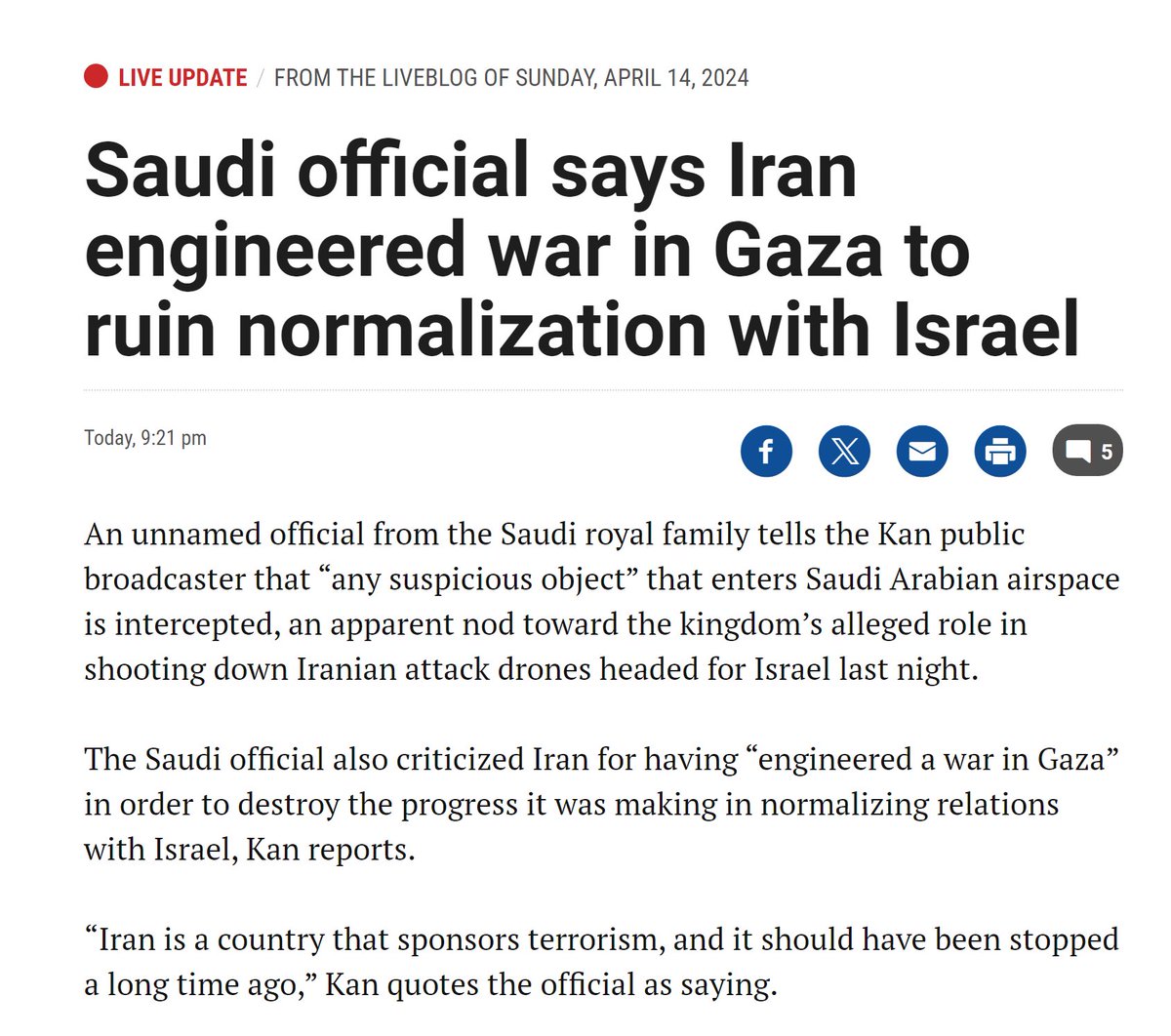 Precisely this. The Arab-Israeli rapprochement was making huge strides before 7 Oct, to Iranian horror. But that alliance came together last night - providing momentum that Israel can now build upon spectator.co.uk/article/israel…
