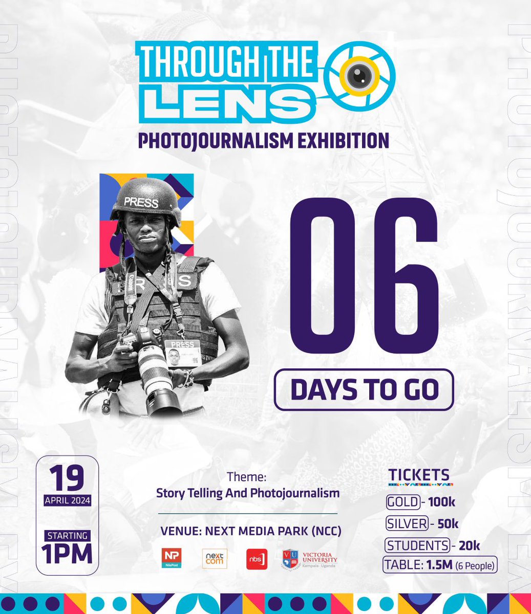 6 days to go! Get ready for the first-ever photojournalism exhibition in Uganda 🇺🇬. Let's support our own ..(local content),,nahisi itakuwa nzuri.. @francis_isano