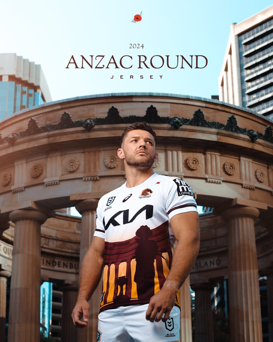 Introducing our 2024 Anzac Round Commemorative Jersey 🧡 Inspired by Anzac Square, the Queensland State War Memorial, we remember all those who have served abroad and at home in conflict and peacekeeping. Learn more 📲 bit.ly/24AnzacJersey