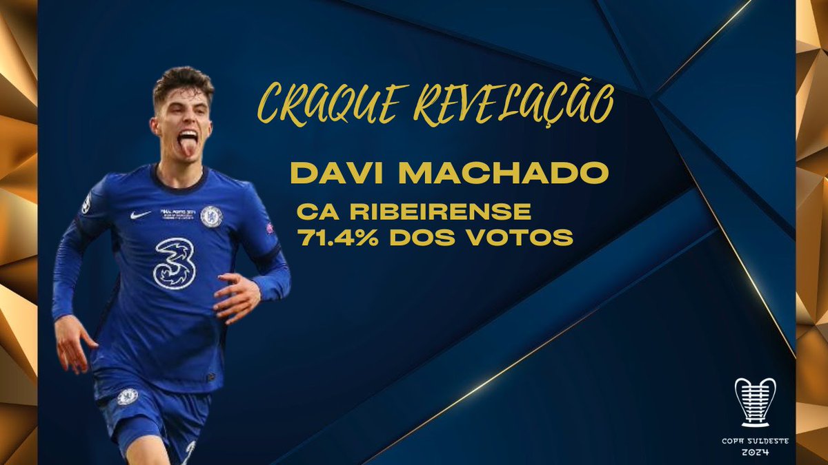 🏆 @CopaSulDeste 2024 Awards 🏆

O Craque Revelação da Copa Suldeste 2024 é:
DAVI MACHADO, DO <a href="/RibeirenseCA/">CA Ribeirense</a> 

#CopaSuldesteAwards