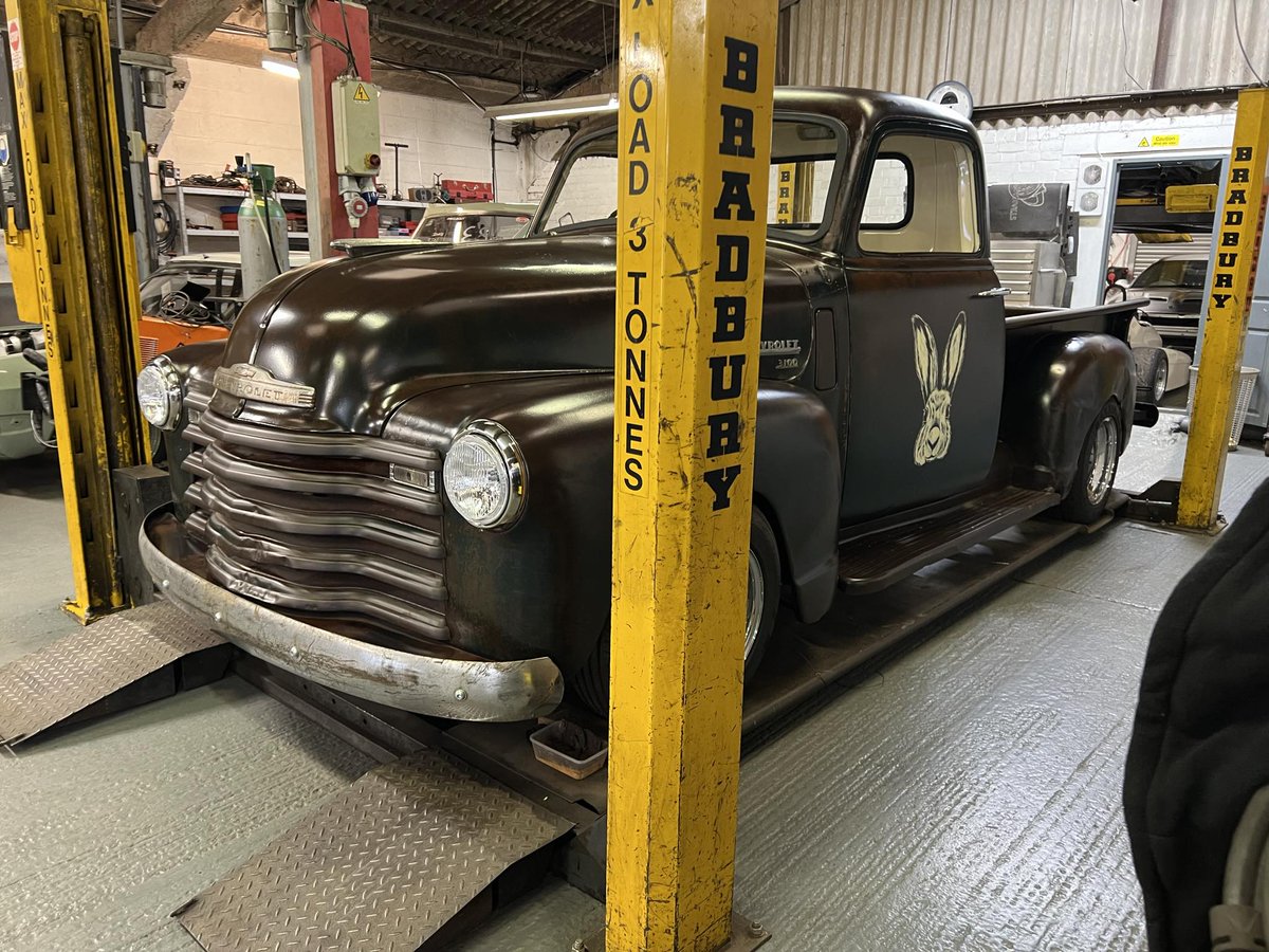 In the back shop this Patina Truck is coming to an end... This is a 57 Bel Air Chassis that we have put the Truck cab and bed on, utilizing all the customers components from his Bel Air Build, as the Bel Air has had a new Chassis fabricated.