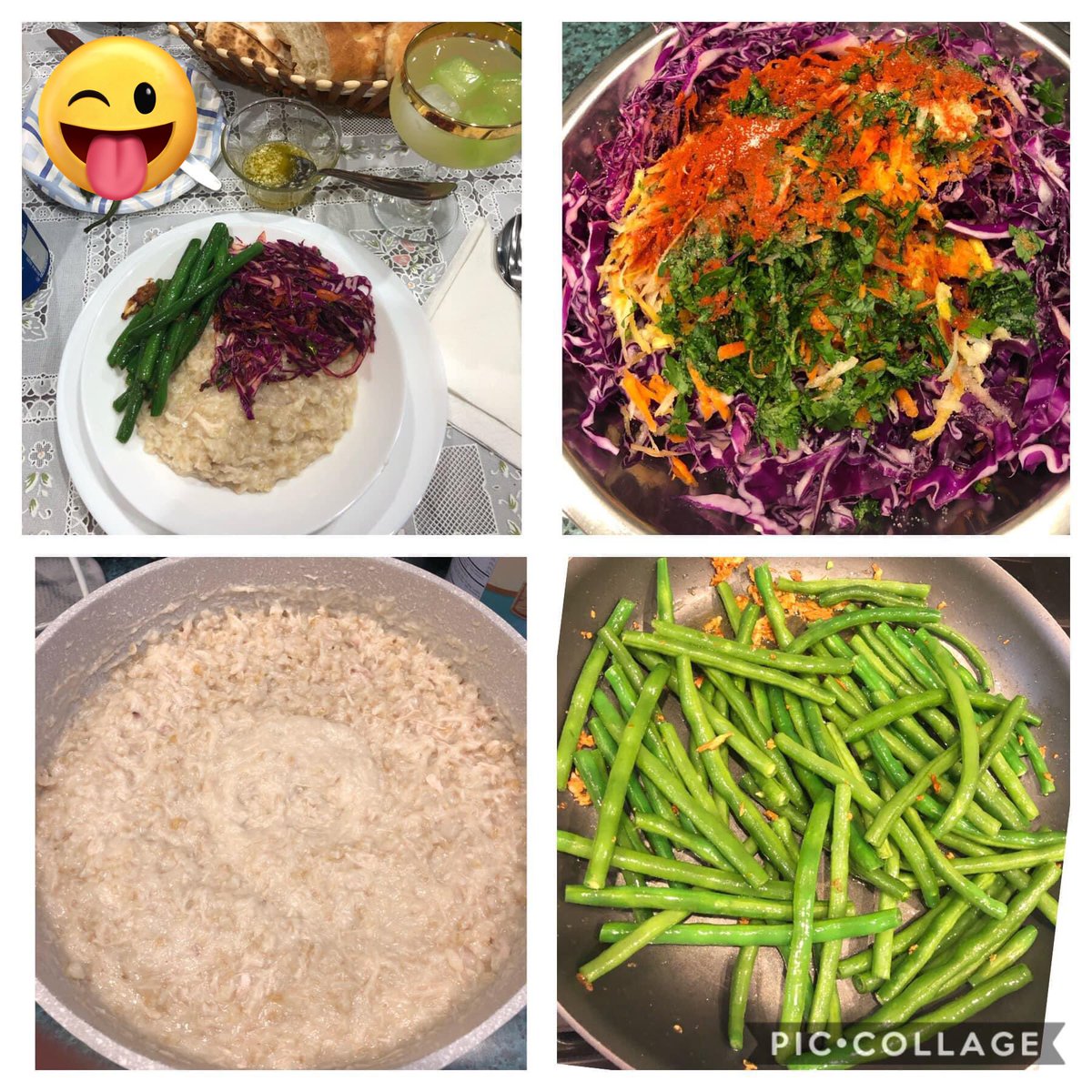 Lucyluvsmoon's tweet photo. Tonight’s dinner
 #Harisa #cabbagesalad #garlicstringbeans🥘 🍽️ 
🇦🇲🇦🇲 https://t.co/zN7bYXrXjN