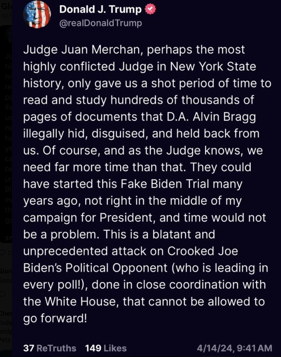 Let's be clear, for the millionth time, Trump's not being indicted in the middle of his campaign, he's campaigning in the middle of his indictments. For one, tomorrow's election interference hush money trial began issuing subpoenas in August of 2019. Trump announced in Nov '22.