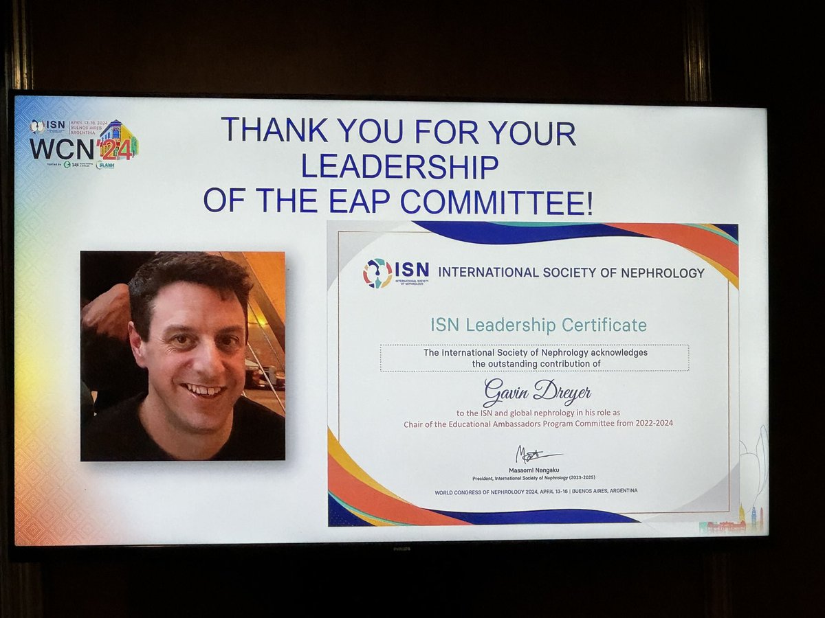 Thank you @DrGavinDreyer for the huge contribution to the @ISNkidneycare Educational Ambassador Program (EAP). Congratulations on the invaluable impact you have made!