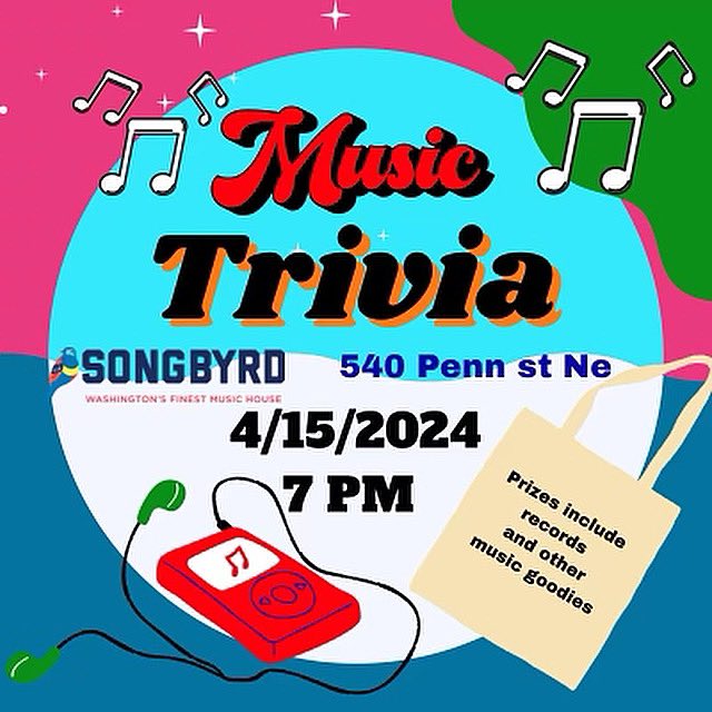 MONDAY NIGHT 4/15! Songbyrd Music Trivia Night! Prizes courtesy of @byrdlandrecords INFO/RSVP > facebook.com/share/dDiBcRmJ…