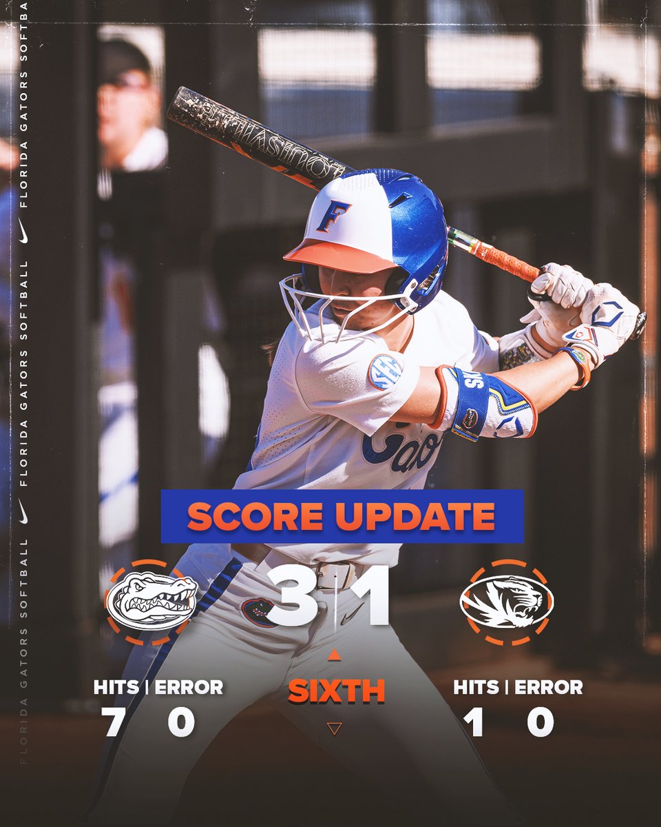 Still in the lead as we go to the bottom of the sixth! 🐊 #GoGators