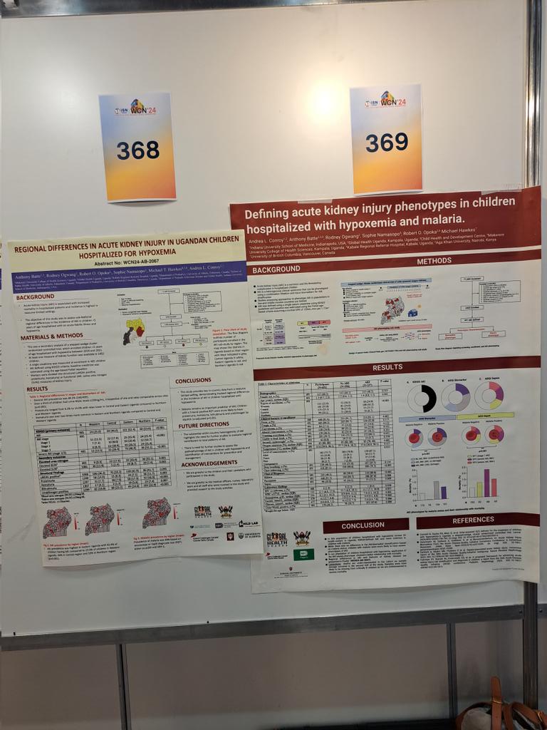 For folks interested in AKI phenotyping, come see our posters on AKI in children hospitalized in Uganda from 20 health centres. #ADQI biomarker and sepsis phenotyping. #ISNWCN poster 368-369. @Ug_kidneyf