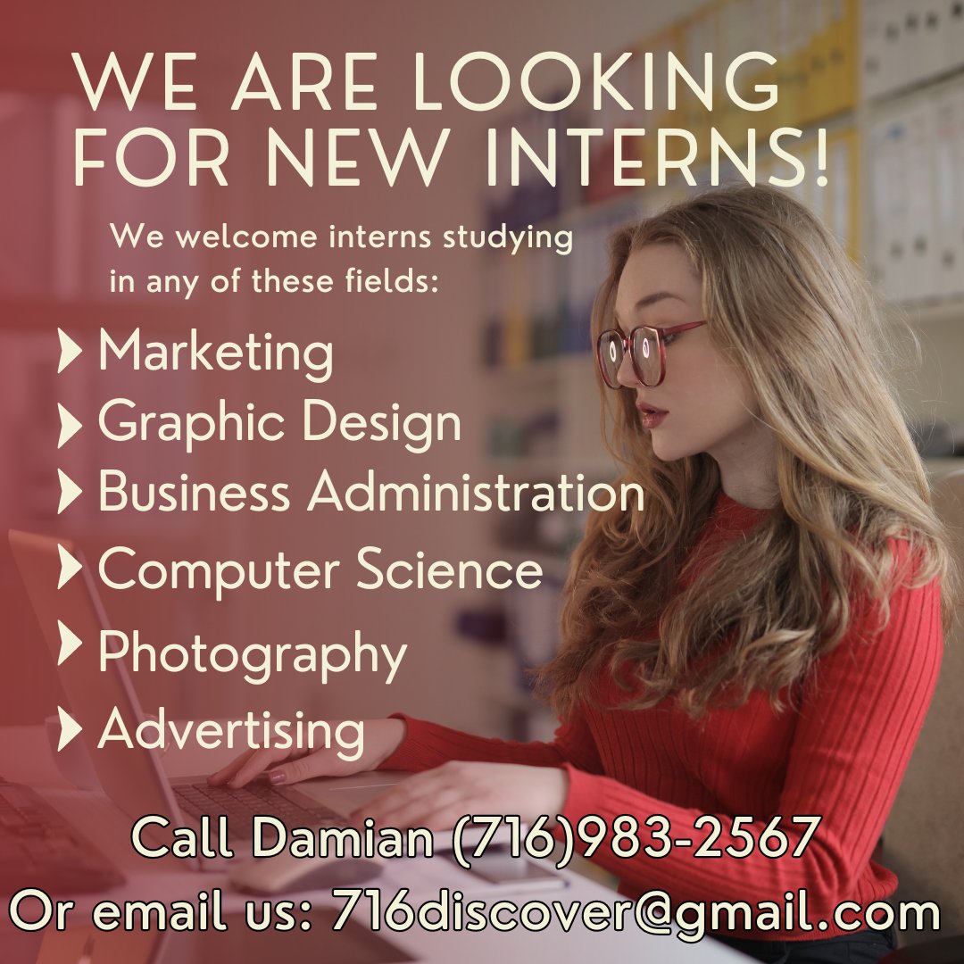Need a summer internship?! Contact us today! #discover716 #716ers #buffalointernship #summerinternship
