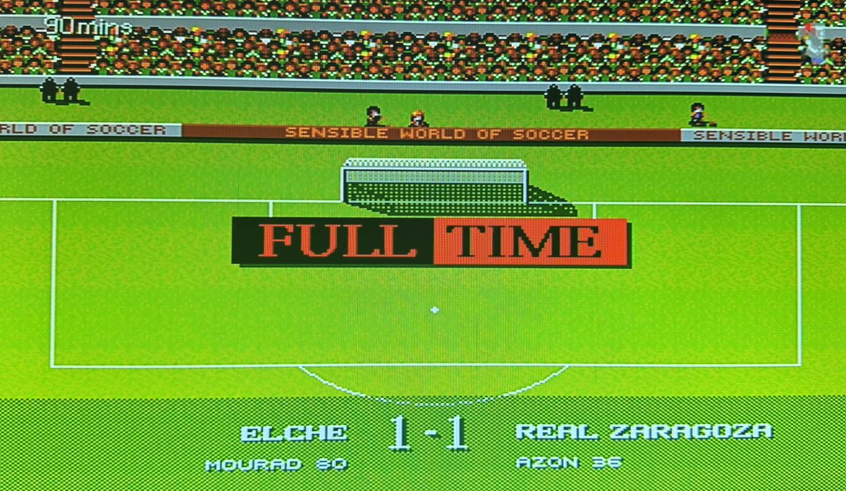 #retroresultado  de hoy  #RealZaragozaElche   #DefendiendoAlLeón🦁 🤍💙 #MoverseMañosMoverse 🦁🙌  #SensibleSoccer #amiga