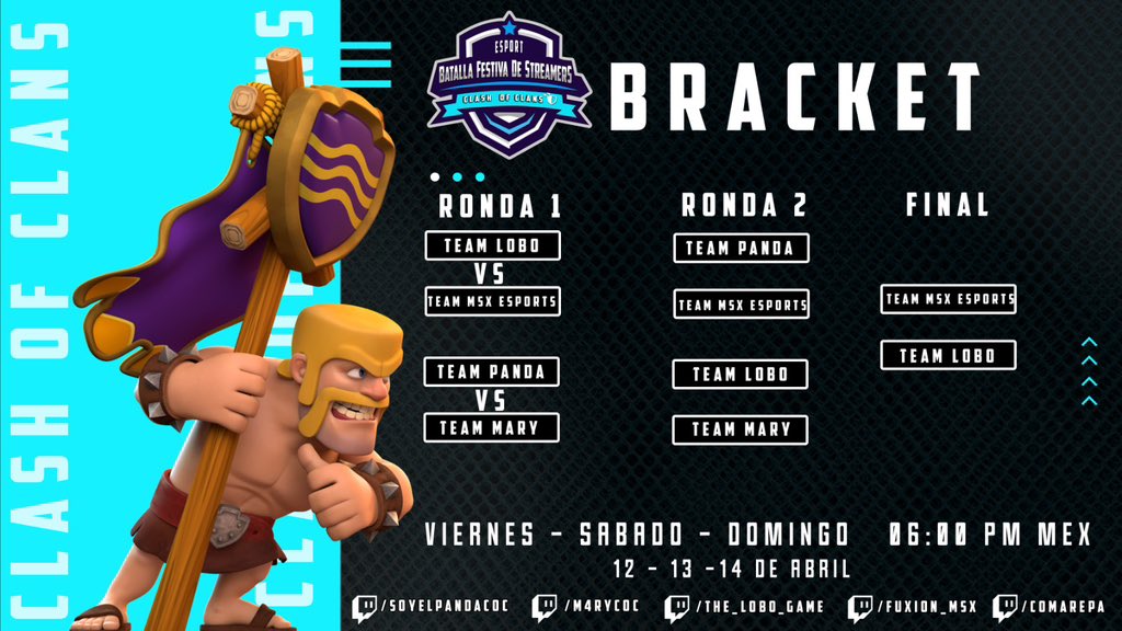 fuxion_msx (@cocfuxion) on Twitter photo Hoy llego la gran final mi equipo MSX E-sports se enfrentará de nuevo al gran equipo del gran amigo lobito 😎🫱🏻🫲🏼 muchísima suerte 🍀
Stremer : <a href="/SoyElPandaCoC/">Soy El Panda COC</a> ✅ Hoy llego la gran final mi equipo MSX E-sports se enfrentará de nuevo al gran equipo del gran amigo lobito 😎🫱🏻🫲🏼 muchísima suerte 🍀
Stremer : <a href="/SoyElPandaCoC/">Soy El Panda COC</a> ✅