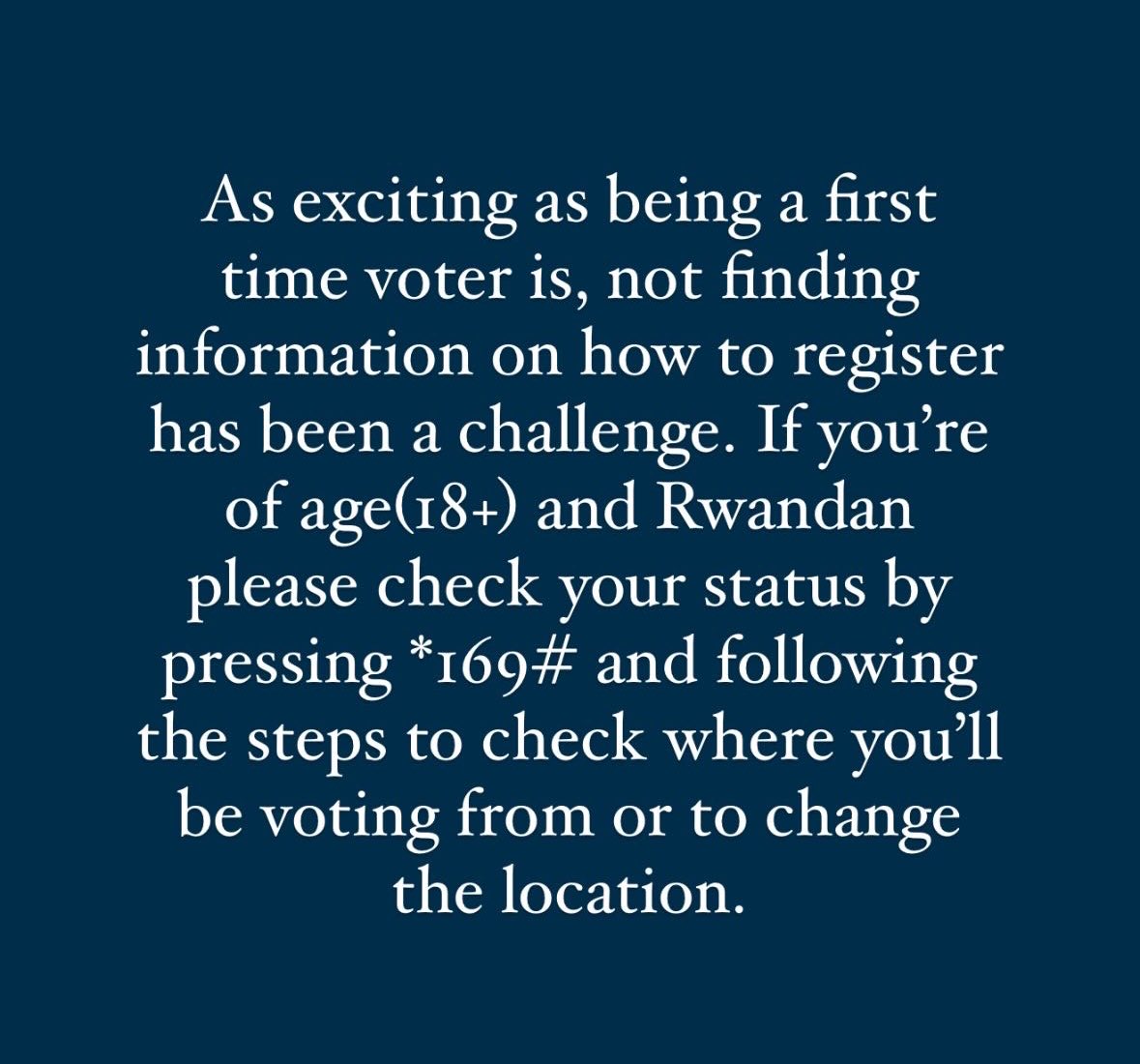#RWoT Check your voter profile/location!! *169#